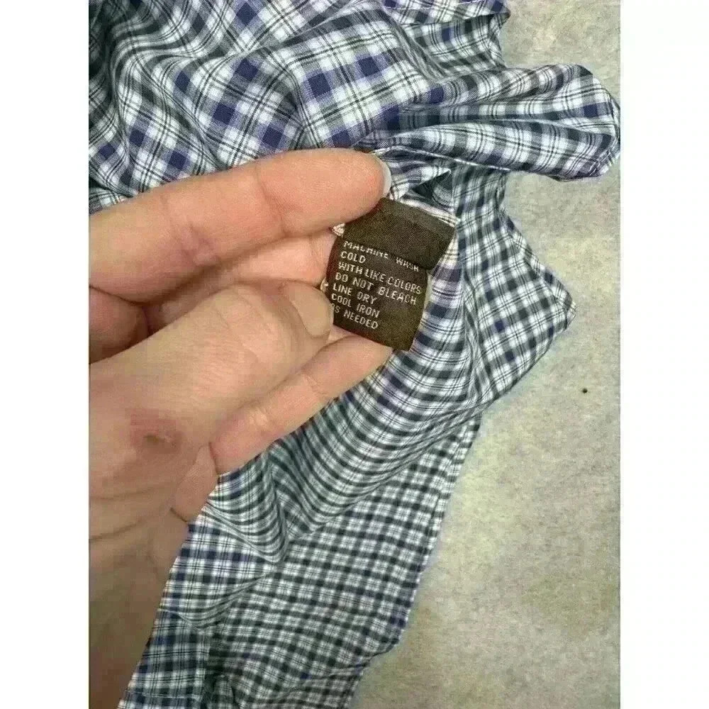 J‎ Mclaughlin XL Long Sleeve Button Up Shirt Flip Cuff Tartan Plaid 100% Cotton - Picture 9 of 12